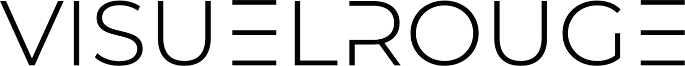 Logo de la marque VisuelRouge en typographie moderne.